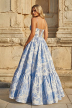 Aveline Frost Royal Blue back view prom dress