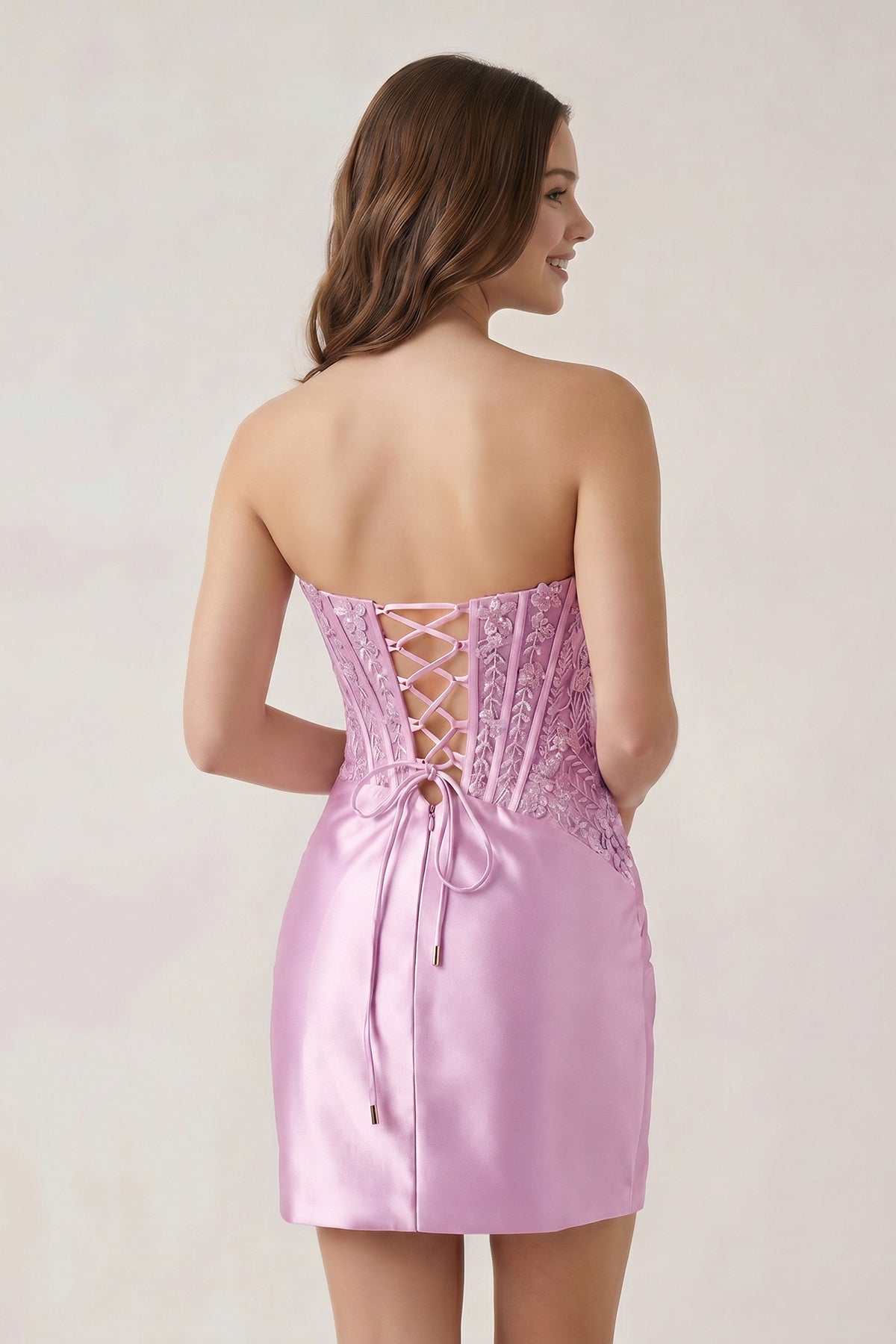 Navy Blue Strapless Bodycon Satin Pleated Short Homecoming & Cocktail Dresses With Beading