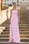 Eulalia pink front view prom dress