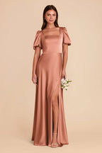 Selene Desert Rose front view bridesmaid dress