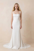 Aurelia Kate Diamond White front view wedding dress