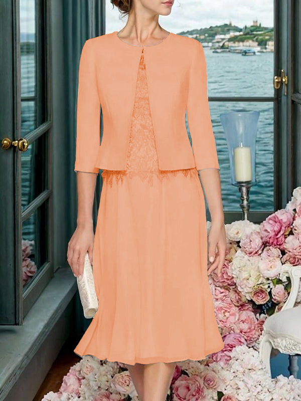 Corinna Faye Coral back view mother of the bride dress