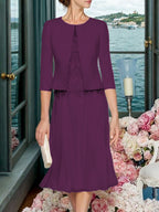 Corinna Faye Grape front view mother of the bride dress