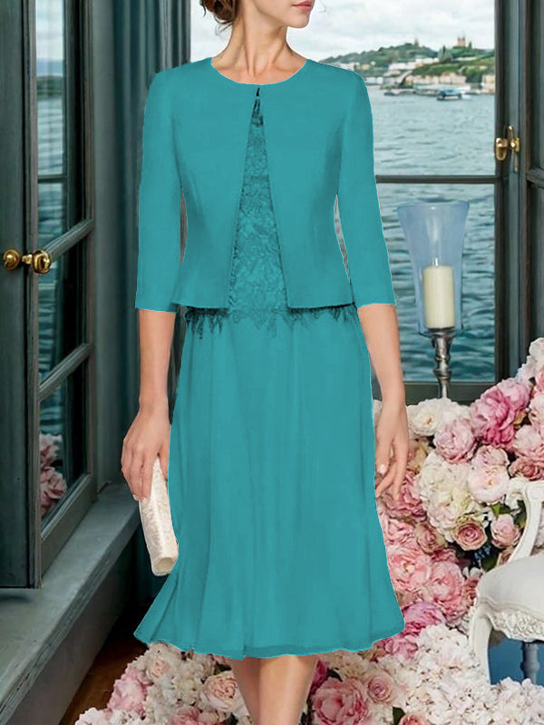 Corinna Faye Jade front view mother of the bride dress