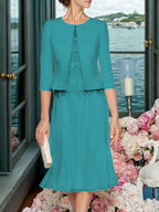 Corinna Faye Jade front view mother of the bride dress