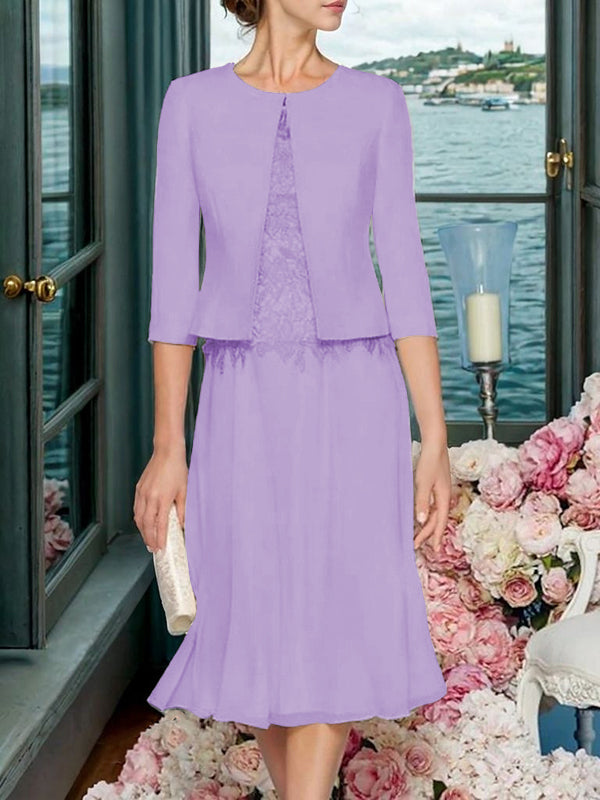 Corinna Faye Lilac front view mother of the bride dress