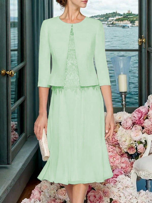 Corinna Faye Mint Green front view mother of the bride dress