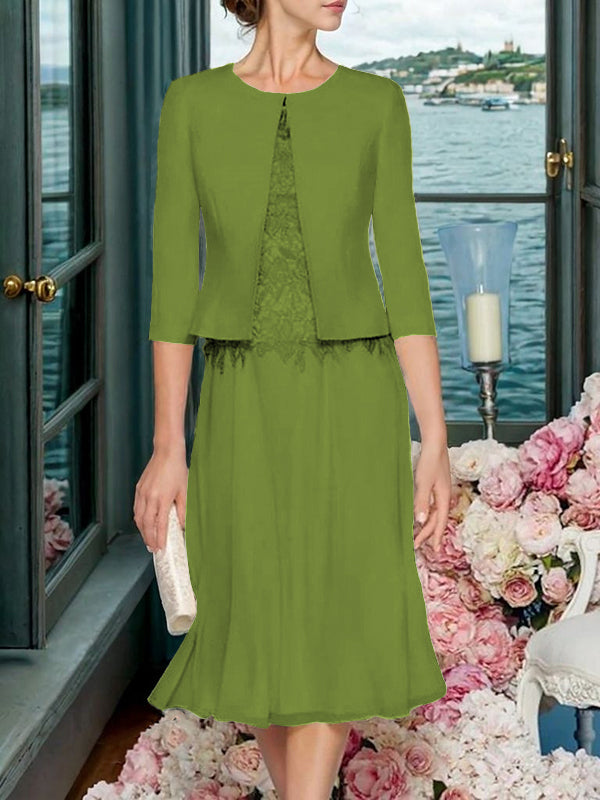 Corinna Faye Olive Green front view mother of the bride dress