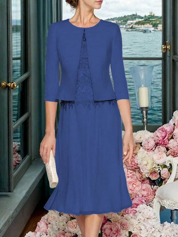 Corinna Faye Navy Blue back view mother of the bride dress