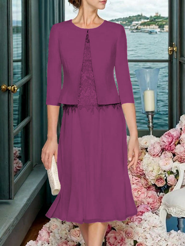 Corinna Faye Orchid front view mother of the bride dress