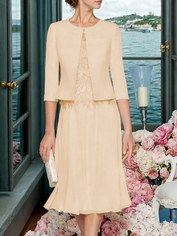 Corinna Faye Peach back view mother of the bride dress
