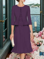 Corinna Faye Plum back view mother of the bride dress