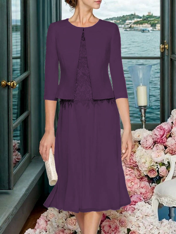 Corinna Faye Plum back view mother of the bride dress