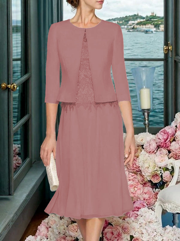 Corinna Faye Mauve front view mother of the bride dress