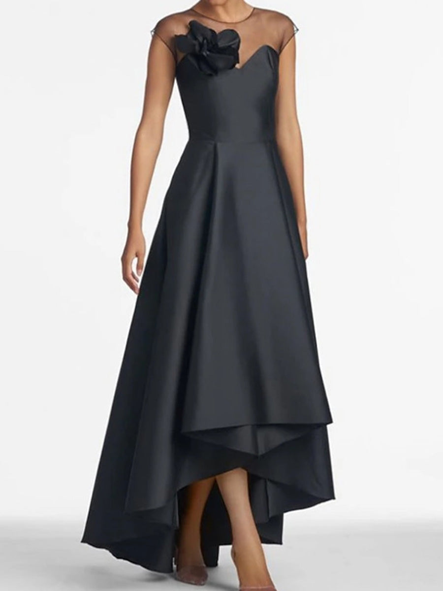 Beatrix June Black front view mother of the bride dress