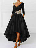 Mirabel Rose Black front view mother of the bride dress