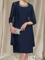 Imogen Sabella Navy Blue front view mother of the bride dress