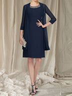 Imogen Sabella Navy Blue back view mother of the bride dress