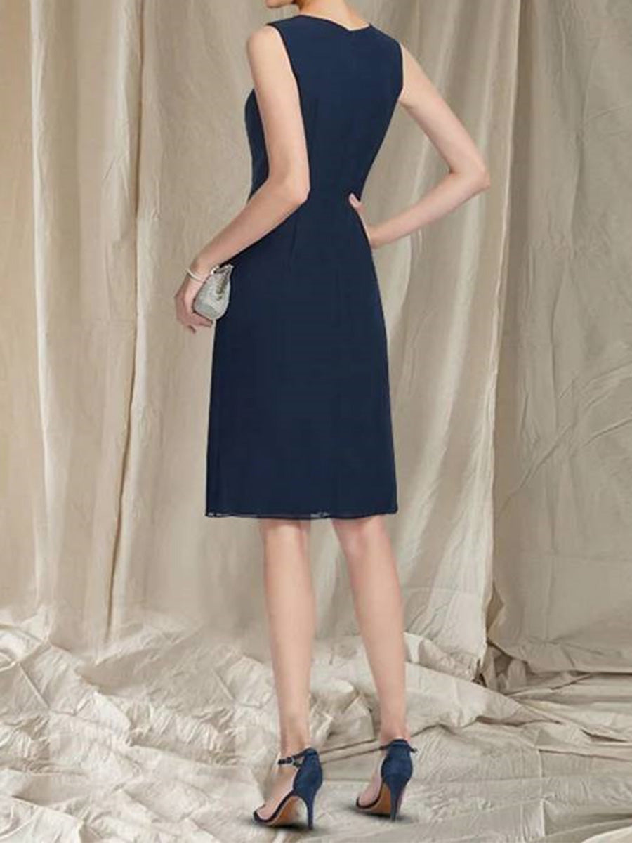 Imogen Sabella Navy Blue fabric detail mother of the bride dress