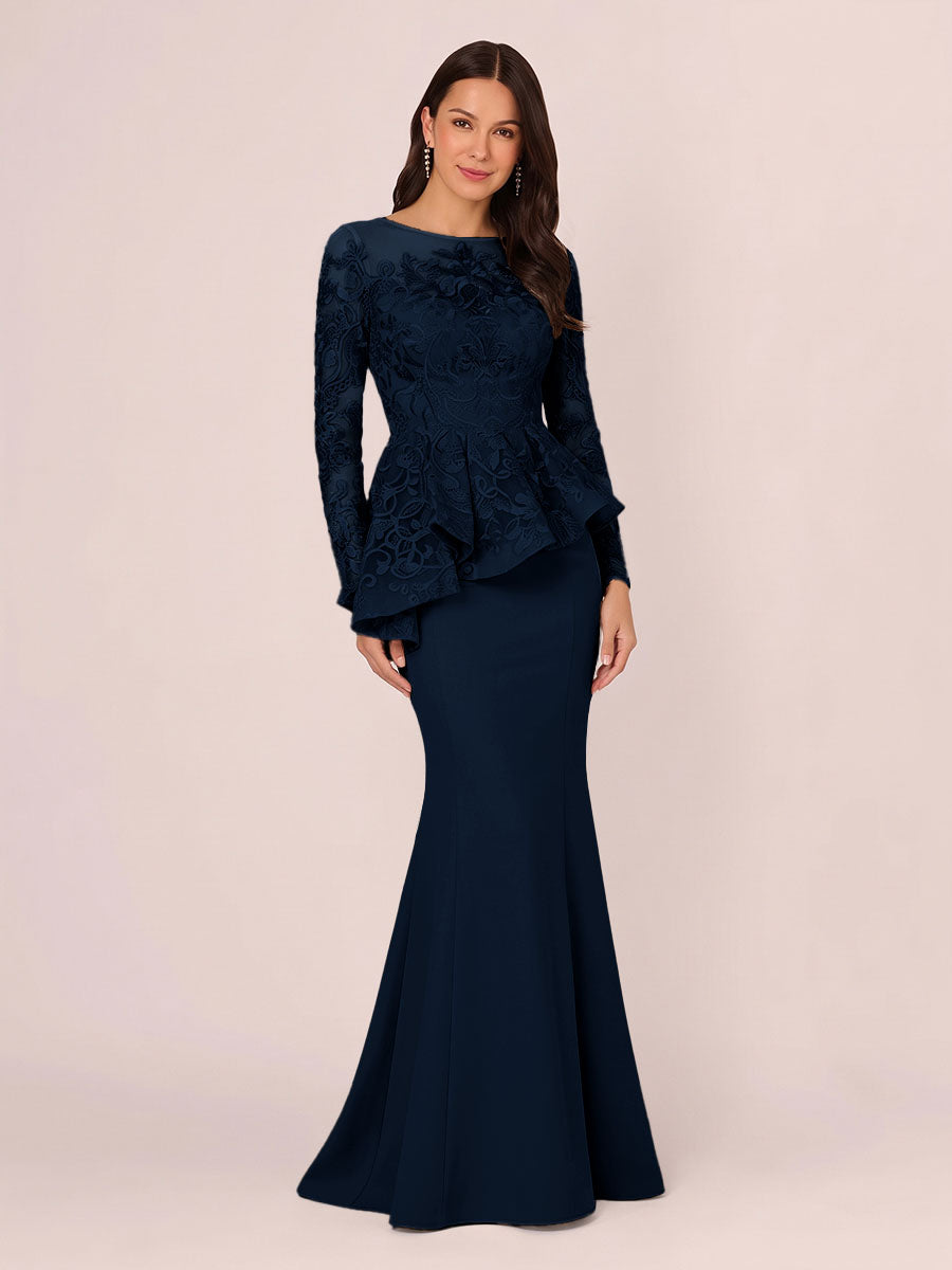Primrose Kate Navy Blue front view mother of the bride dress