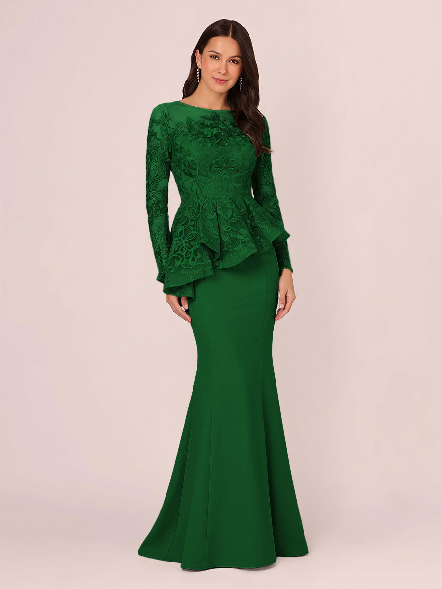 Primrose Kate Emerald front view mother of the bride dress