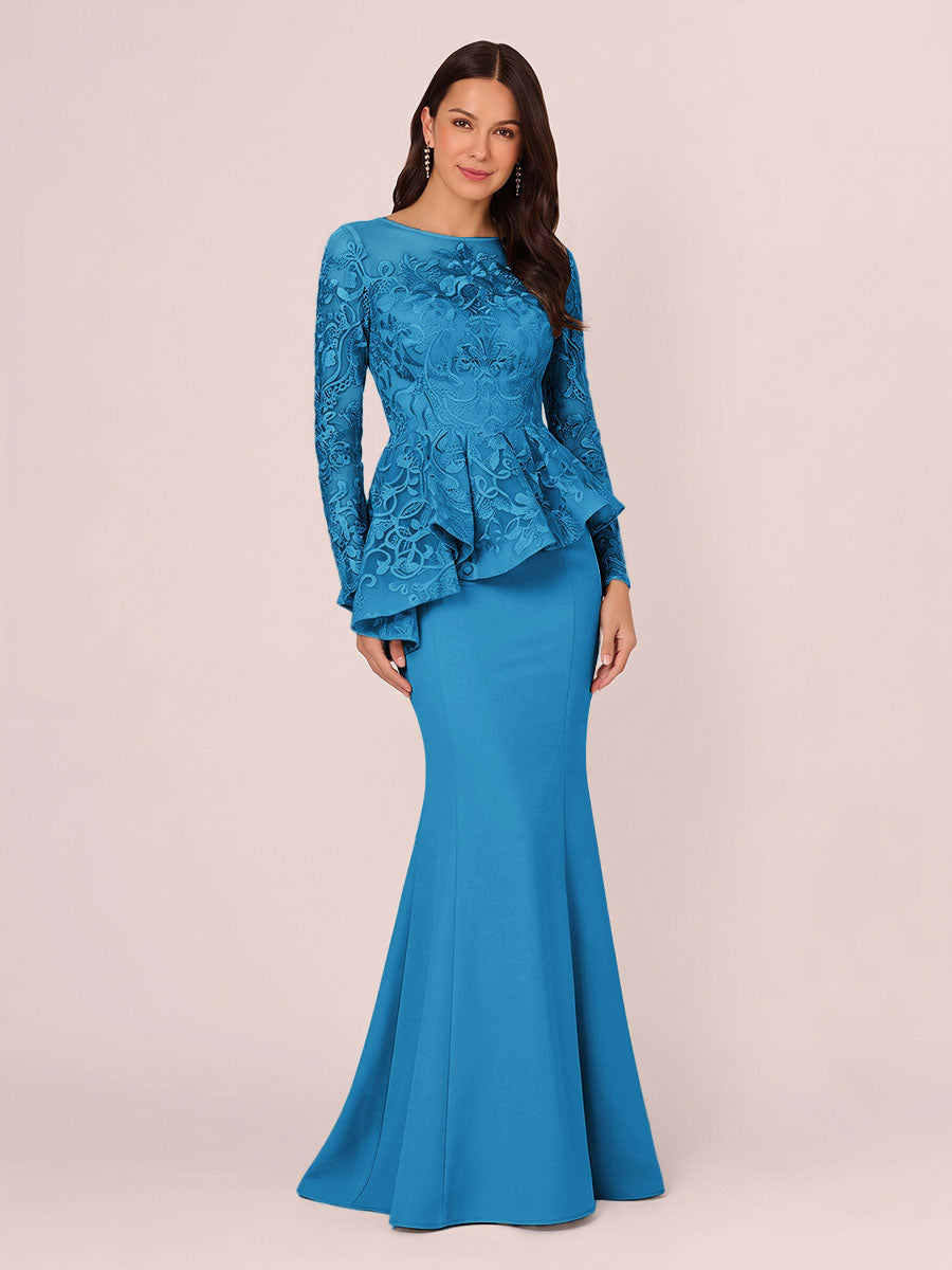 Primrose Kate Ocean Blue front view mother of the bride dress