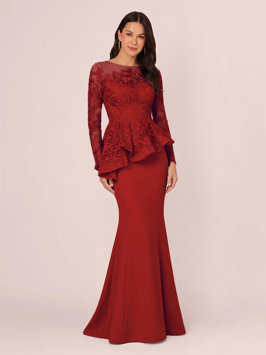 Primrose Kate Red front view mother of the bride dress