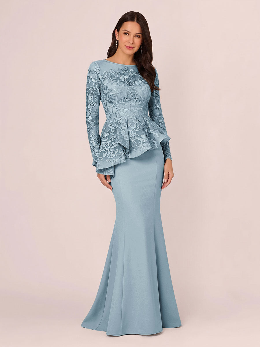 Primrose Kate Sky Blue front view mother of the bride dress