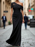 Genevieve Rae Black front view mother of the bride dress