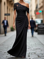 Genevieve Rae Black front view mother of the bride dress