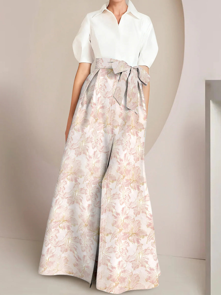 Jessamine Odette Floral Print back view mother of the bride dress