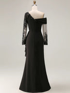 Eugenia Pearl Black side view mother of the bride dress