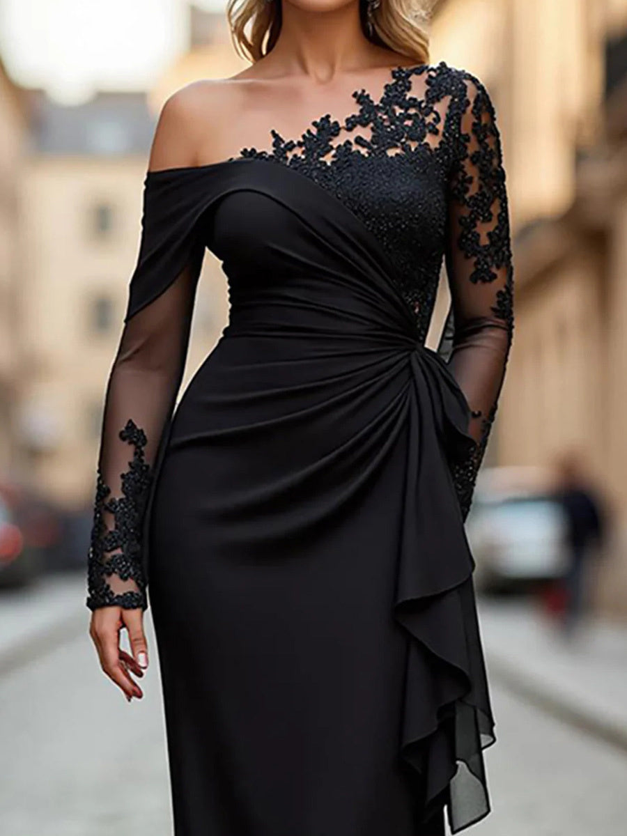 Eugenia Pearl Black bodice detail mother of the bride dress