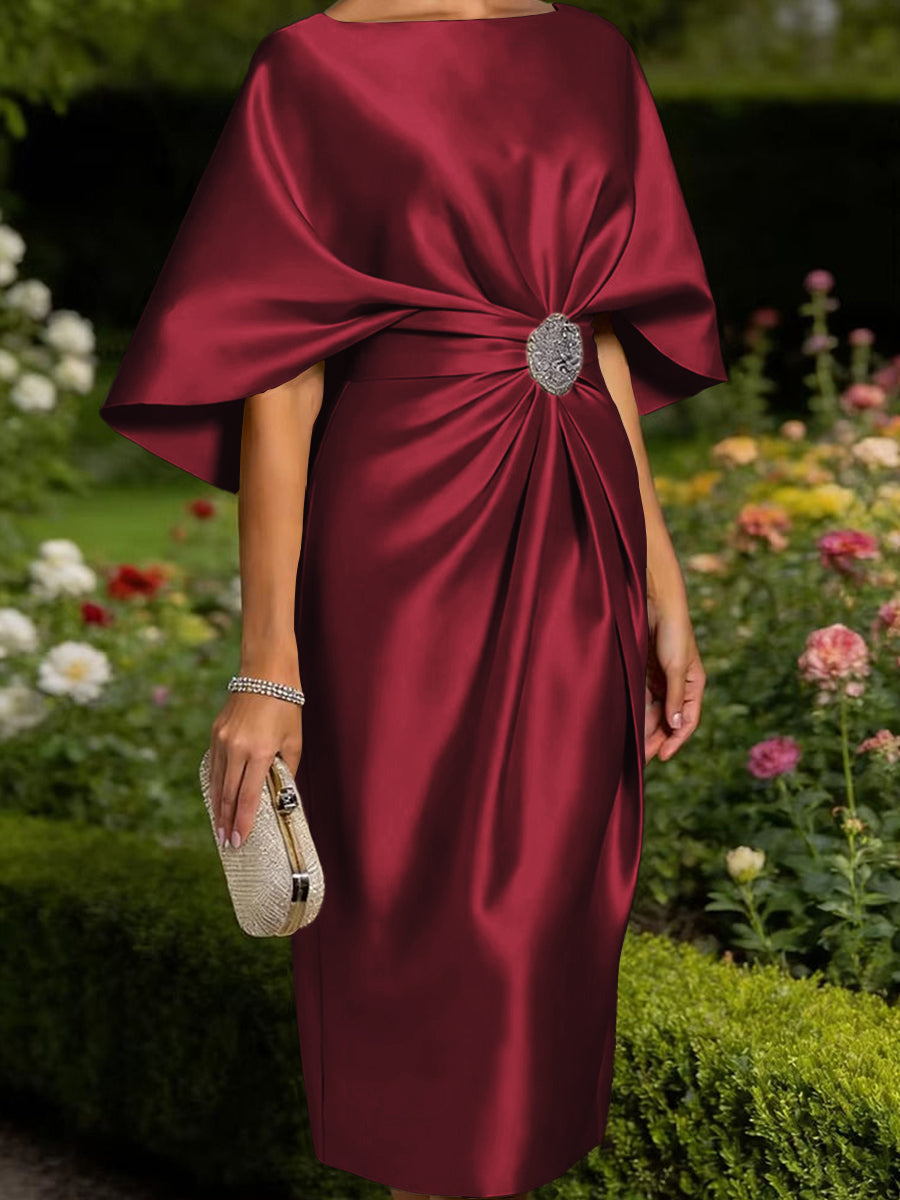 Leonora Blythe Burgundy front view mother of the bride dress