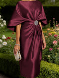 Leonora Blythe Cabernet front view mother of the bride dress
