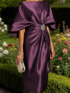 Leonora Blythe Grape front view mother of the bride dress