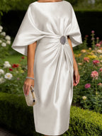Leonora Blythe Ivory front view mother of the bride dress