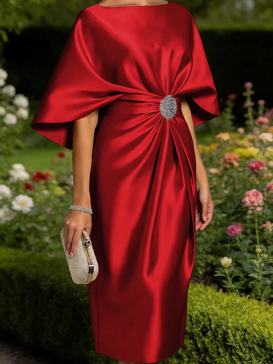 Leonora Blythe Red front view mother of the bride dress