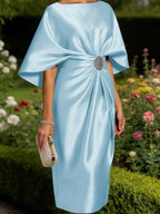 Leonora Blythe Sky Blue front view mother of the bride dress
