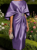 Leonora Blythe Orchid back view mother of the bride dress