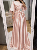 Noelle Celine Blush front view mother of the bride dress