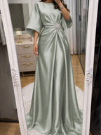 Noelle Celine Grey front view mother of the bride dress