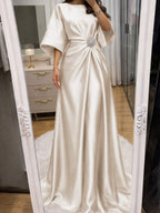 Noelle Celine Silver back view mother of the bride dress