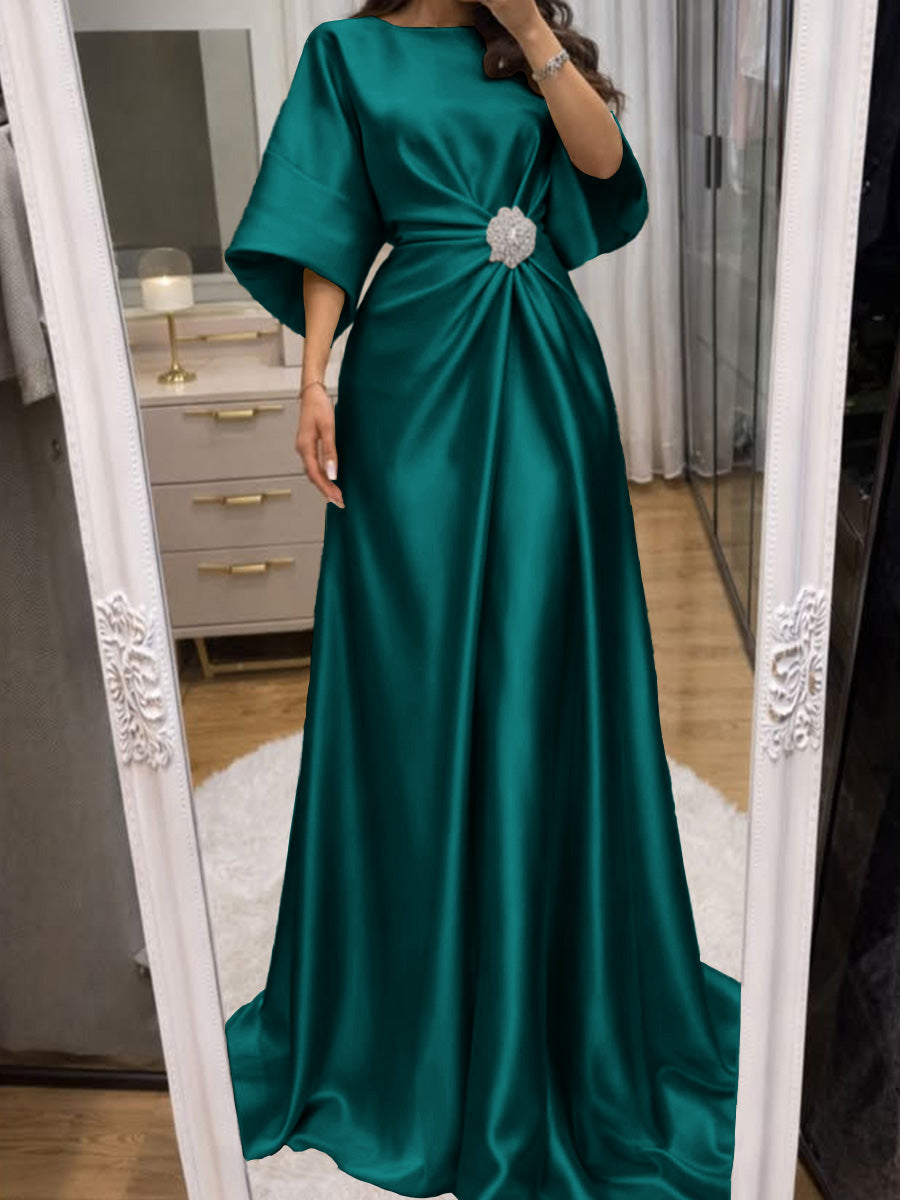Noelle Celine Peacock front view mother of the bride dress
