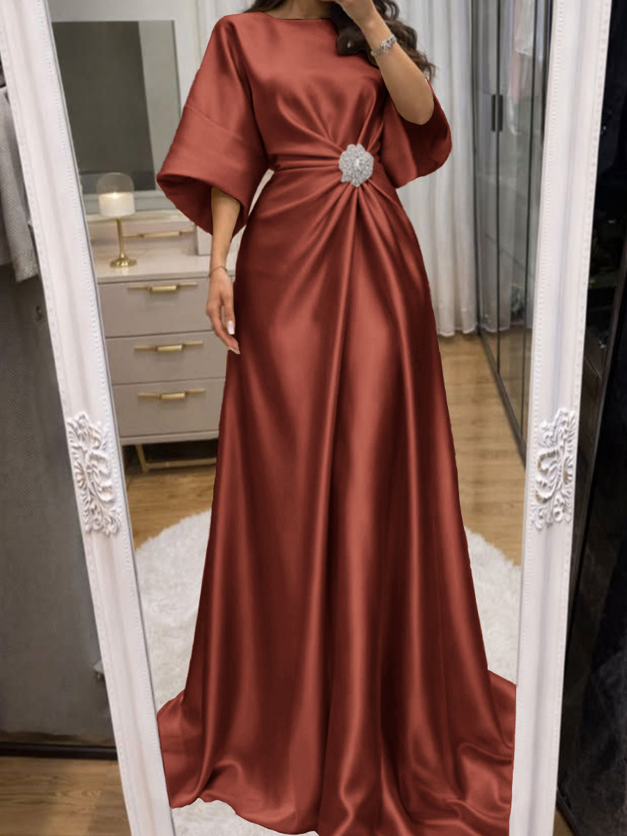Noelle Celine Rust front view mother of the bride dress