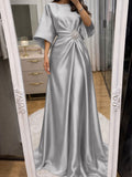 Noelle Celine Silver front view mother of the bride dress
