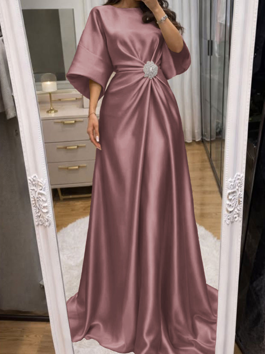 Noelle Celine Mauve front view mother of the bride dress