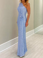 Bernadette Solene Lavender back view mother of the bride dress