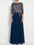 Valencia Rose Navy Blue front view mother of the bride dress