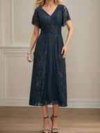 Juliette Maeve Cabernet side view mother of the bride dress